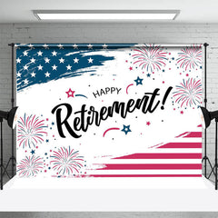 Aperturee - Blue Red White Flag Spark Backdrop For Retirement