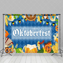 Aperturee - Blue Rhombus Beer Cereals Oktoberfest Party Backdrop