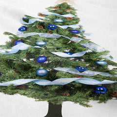 Aperturee - Blue Ribbon Christmas Tree Tapestry Wall Hanging