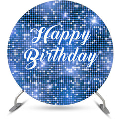 Aperturee - Blue Sequin Bokeh Sparkling Round Birthday Backdrop