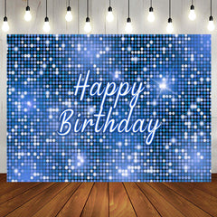 Aperturee - Blue Sequins Sparkle Happy Birthday Party Backdrop