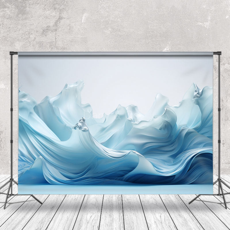 Aperturee - Blue Silk Wave Summer Backdrop For Photography