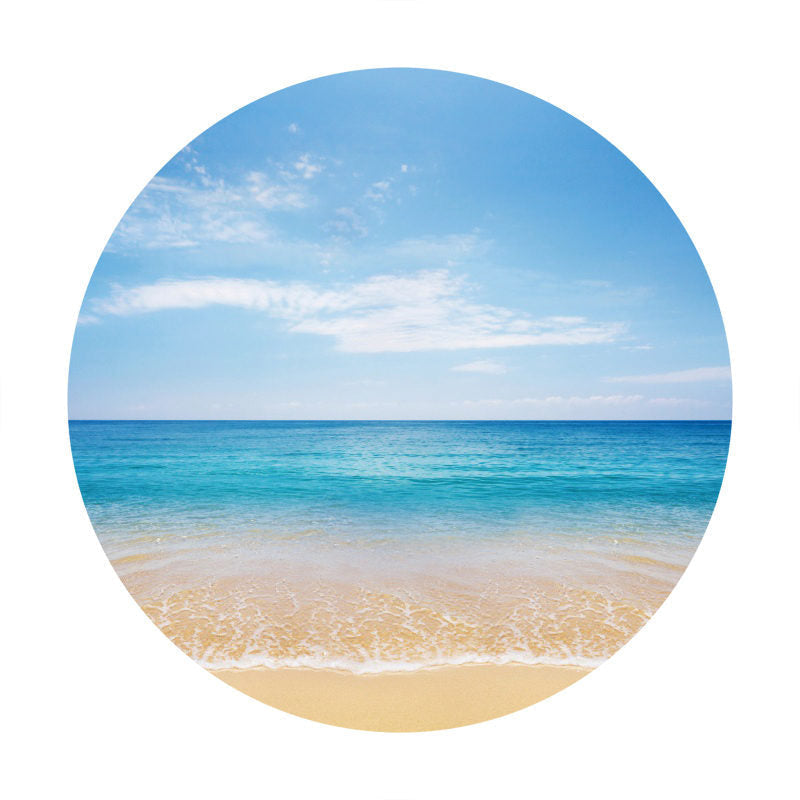 Aperturee - Blue Sky And Summer Beach Round Party Backdrop