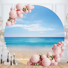 Aperturee - Blue Sky And Summer Beach Round Party Backdrop