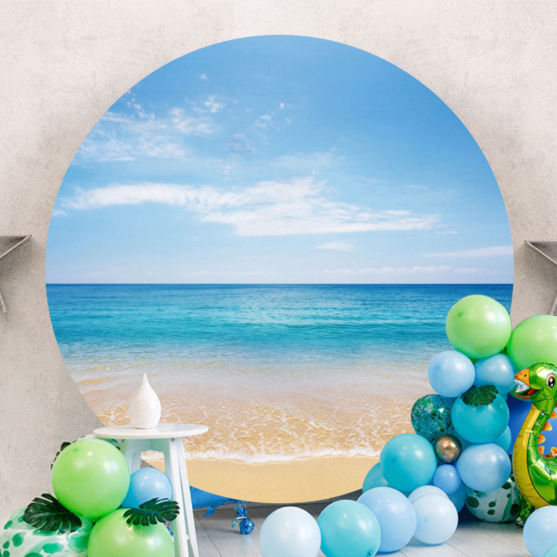 Aperturee - Blue Sky And Summer Beach Round Party Backdrop