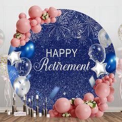 Aperturee - Blue Sky Balloon Sparkling Round Birthday Backdrop