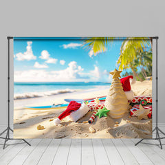 Aperturee - Blue Sky Bokeh Sea Beach Christmas In July Backdrop