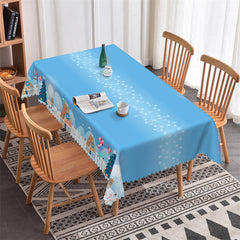 Aperturee - Blue Sky Christmas Town Santa Rectangle Tablecloth