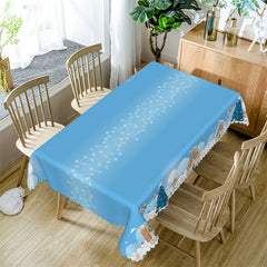 Aperturee - Blue Sky Christmas Town Santa Rectangle Tablecloth