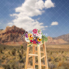 Aperturee - Blue Sky Desert Canyon Plant Nature Photo Backdrop