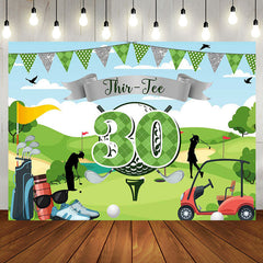 Aperturee - Blue Sky Green Golf Field Backdrop For 30th Birthday