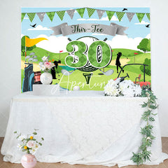 Aperturee - Blue Sky Green Golf Field Backdrop For 30th Birthday