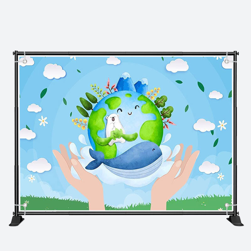 Aperturee - Blue Sky Nature Happy Earth Day Travel Theme Backdrop