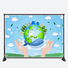 Aperturee - Blue Sky Nature Happy Earth Day Travel Theme Backdrop