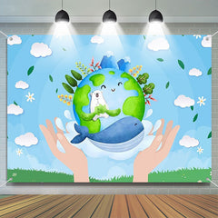 Aperturee - Blue Sky Nature Happy Earth Day Travel Theme Backdrop