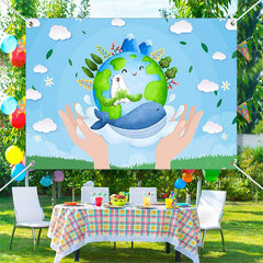 Aperturee - Blue Sky Nature Happy Earth Day Travel Theme Backdrop