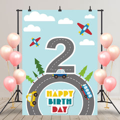 Aperturee - Blue Sky Planes Ring Road 2th Birthday Backdrop