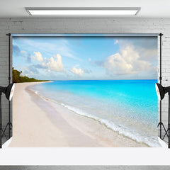 Aperturee - Blue Sky Sand Beach Coastal Backdrop For Photo Booth