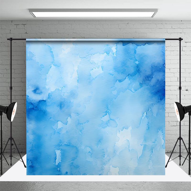 Aperturee - Blue Smudge Ink Painting Fine Art Photo Backdrop