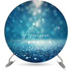 Aperturee - Blue Sparkling Bokeh Round Birthday Backdrop For Boy