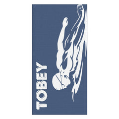 Aperturee - Blue Swimmer Custom Name Beach Towel