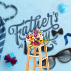 Aperturee - Blue Tie Glasses Fathers Day Photography Backdrop