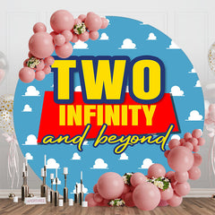 Aperturee - Blue Two Infinity And Beyond Round Birthday Backdrop