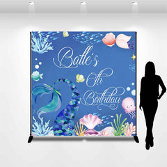 Aperturee - Blue Undersea Lives Bubble Custom Birthday Backdrop