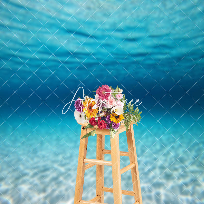 Aperturee - Blue Underwater Sandy Bottom Natural Photo Backdrop