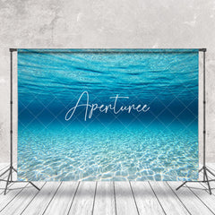 Aperturee - Blue Underwater Sandy Bottom Natural Photo Backdrop