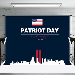 Aperturee - Blue Usa Flag City Silhouette Patriot Day Backdrop