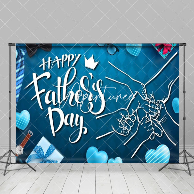 Aperturee - Blue Various Gifts Heart Happy Fathers Day Backdrop