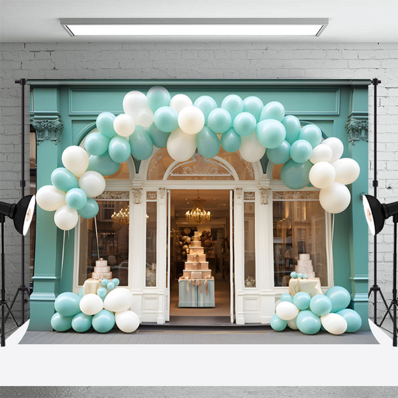 Aperturee - Blue Wedding Cake Boutique Balloon Photo Backdrop