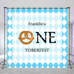 Aperturee - Blue White Custom Name One Toberfest Party Backdrop