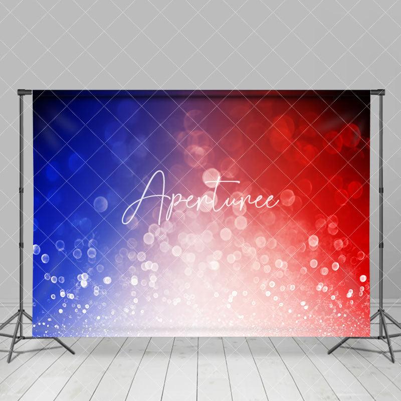 Aperturee - Blue White Red Bokeh French Bastille Day Backdrop