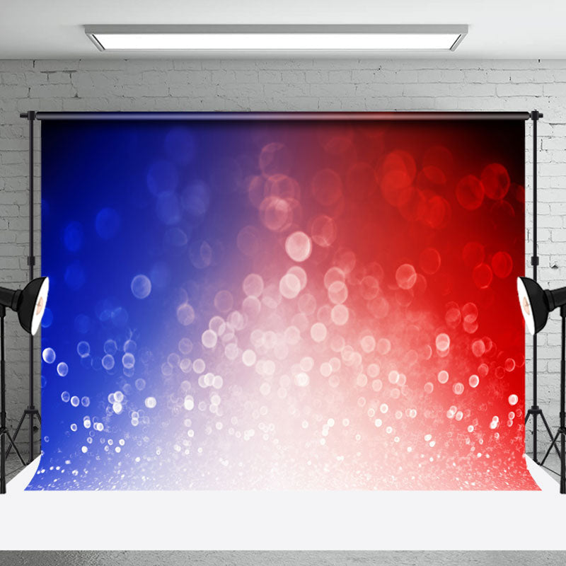 Aperturee - Blue White Red Bokeh French Bastille Day Backdrop