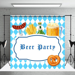 Aperturee - Blue White Rhombus Oktoberfest Beer Party Backdrop