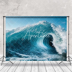 Aperturee - Blue White Violent Waves Simple Photography Backdrop