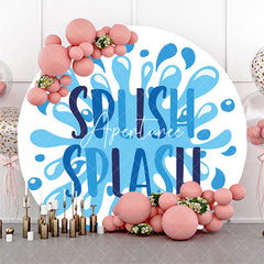 Aperturee - Blue White Water Splish Splash Round Party Backdrop