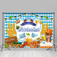 Aperturee - Blue White Wheat Oktoberfest Beer Party Backdrop