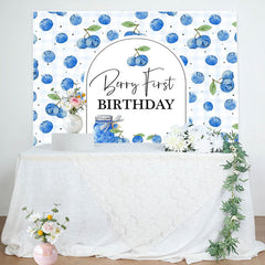 Aperturee - Blueberry Jam Jar Plaid Boy 1St Birthday Backdrop