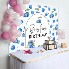 Aperturee - Blueberry Jam Jar Plaid Boy 1St Birthday Backdrop