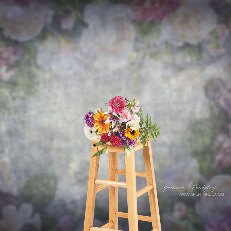 Aperturee - Blurred Purple Floral Fine Art Maternity Backdrop