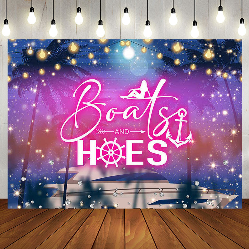 Aperturee - Boats And Hoes Ship Trees Birthday Party Backdrop