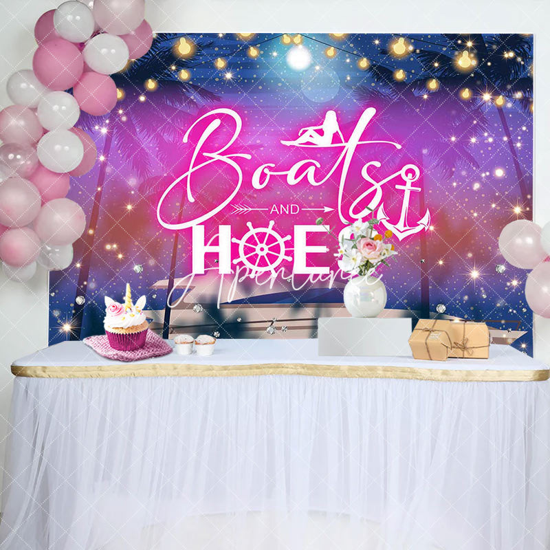 Aperturee - Boats And Hoes Ship Trees Birthday Party Backdrop