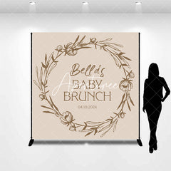 Aperturee - Boho Beige Baby Bruch Custom Gender Reveal Backdrop