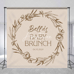 Aperturee - Boho Beige Baby Bruch Custom Gender Reveal Backdrop