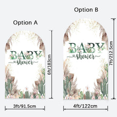 Aperturee - Boho Cactus Baby Shower Double Sided Arch Backdrop