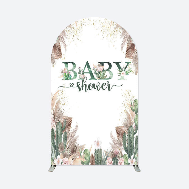 Aperturee - Boho Cactus Baby Shower Double Sided Arch Backdrop