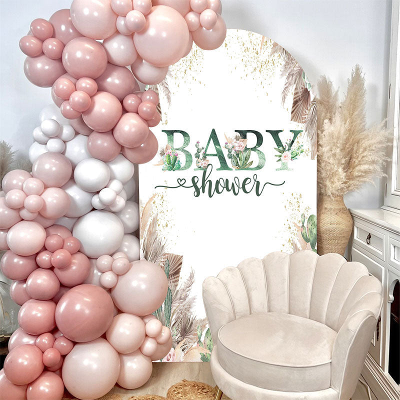 Aperturee - Boho Cactus Baby Shower Double Sided Arch Backdrop